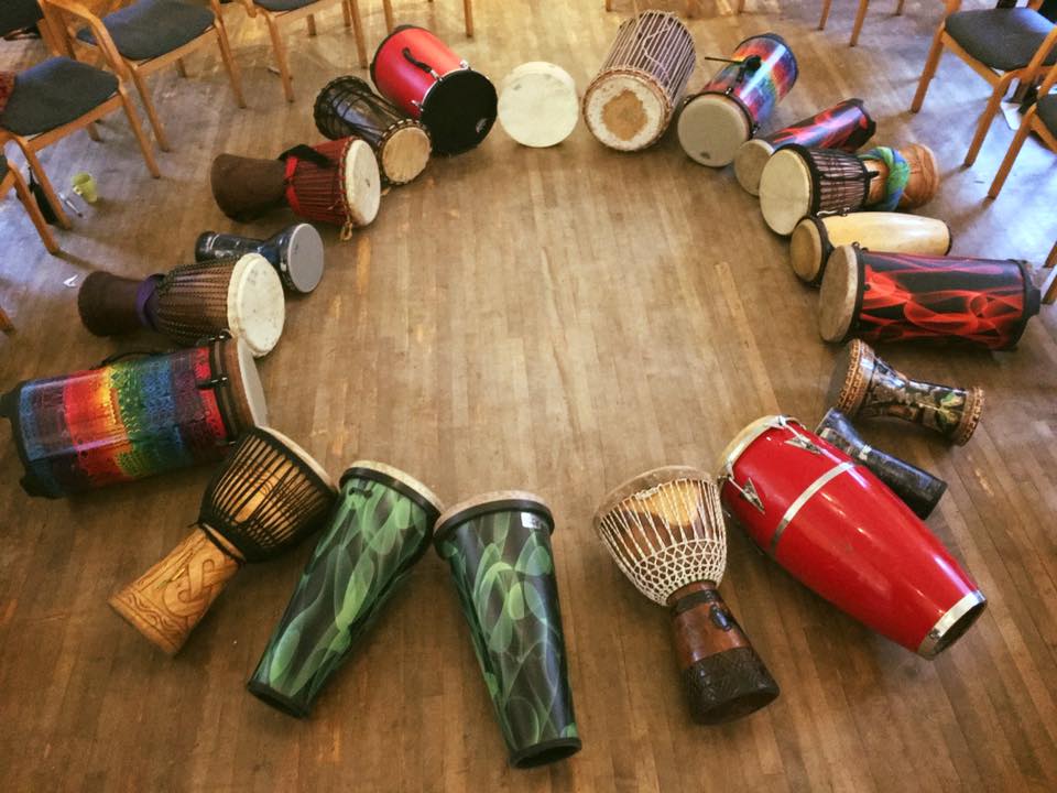 Maitri Studio, Belfast, Curious Community NI, drumming circle, Rowan & Mike